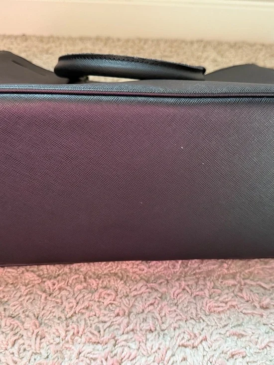 Prada Black Saffiano Double-Zip Satchel with Gold Hardware - Picture 5 of 12